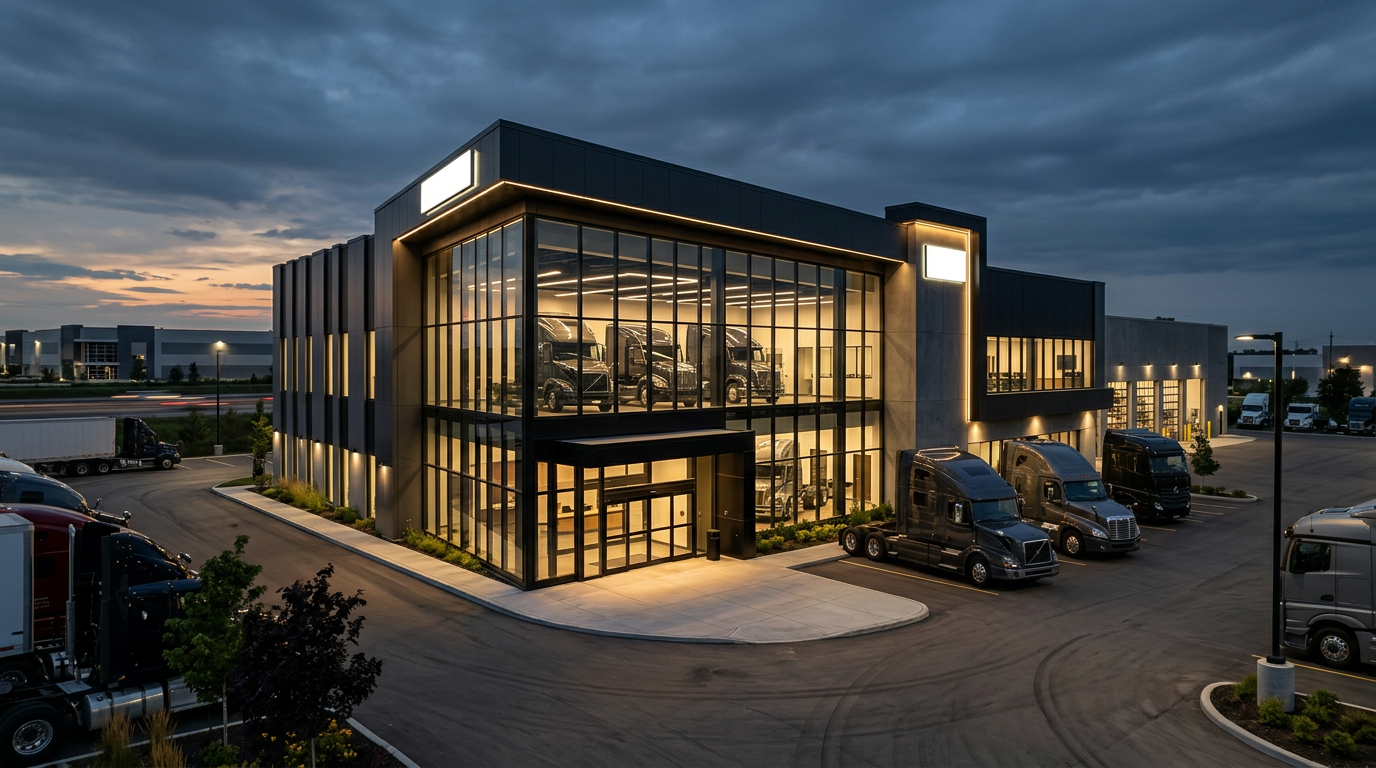 Volvo commercial truck facility exterior
