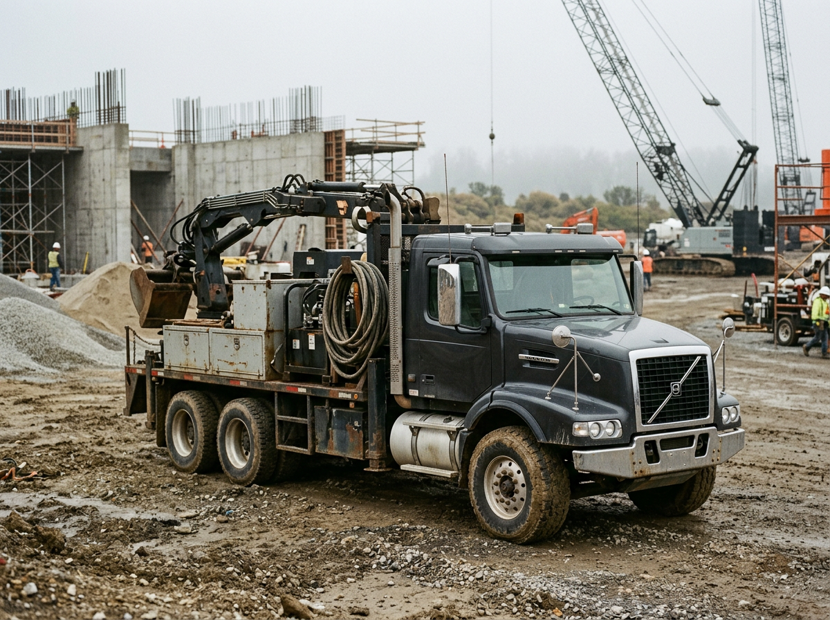 Volvo specialized vocational truck with mounted equipment
